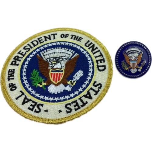Seal Of The President Of The Patch & President Lapel Pin Us Eagle Brooch JACKET MILITARY PATCH INSIGNIA PIN