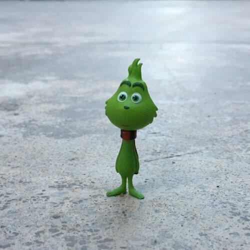 12PCS 5cm High quality green hairy Grinch with red scarf Dr. Christmas geek pendant doll ornaments collection ornaments