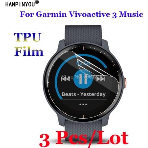 3 Pcs/Lot For Garmin Vivoactive 3 Music Sports Smart Watch Soft TPU Not Full Cover Film Screen Protector (Not Tempered Glass)