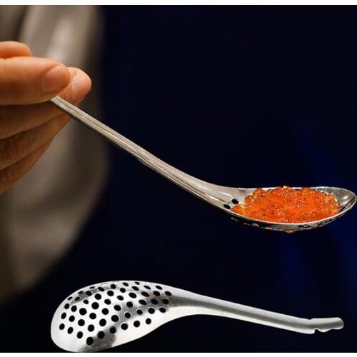 56 Holes Caviar Spoon Useful Kitchen Cooking Gadgets Colander Egg Yolk
