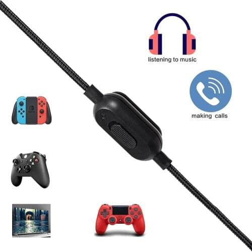 2m 3.5mm Audio Cable Male To Male Adapter Cord AUX Line with Mute Switch Replacement for Logitech G433 G233 GPRO GPRO X Headset
