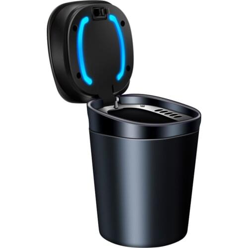 Automobile Ashtray With Cover Multifunctional Vehicle Ashtray + Light Storage Case Creative Household And Car Interior Supplies