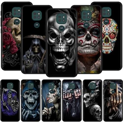 Phone Case for Motorola G9 Play One Fusion Plus G8 Power Lite Cover For Moto Hype G Stylus E6s Funda Grim Reaper Skull Skeleton