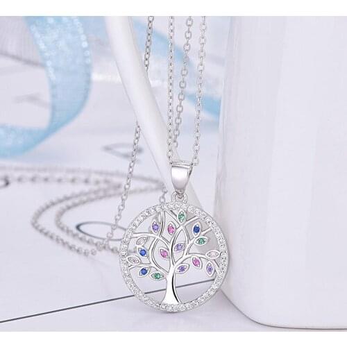 DIC79 TREE OF LIFE Pendant Necklacec 925 Sterling Silver Jewelry Silver 925 Necklace