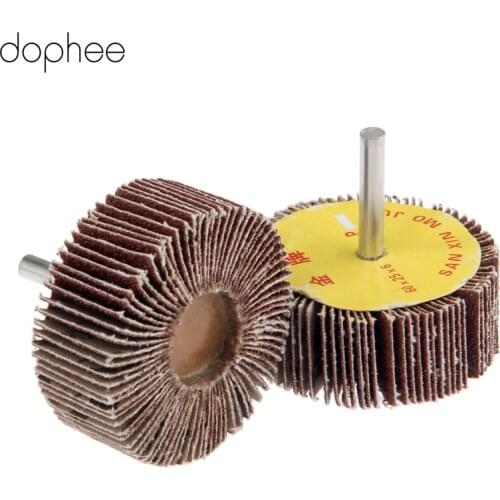 Dophee Dremel Accessories Grinding Buffing Sandpaper Flap Wheel Head 60mm + Mandrel 6mm for Mini Drill Rotary Tools 80-Grit 1PC