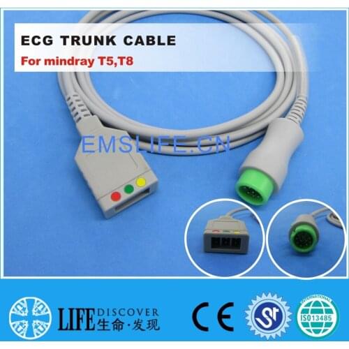 ECG 3-leads trunk cable For mindray T5,T8 patient monitor