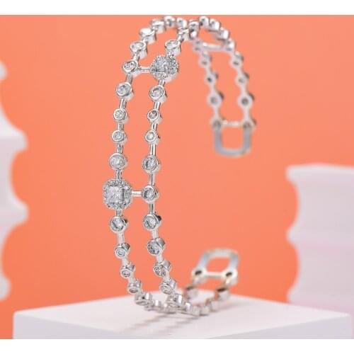 GODKI Luxury Stackable Trendy Sweet Romantic Bangle For Women Wedding Cubic Zircon Crystal CZ Dubai Bracelet Party Jewelry 2021
