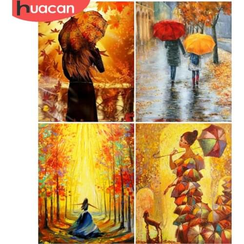 HUACAN Paint By Number Girl Oil Painting Art Gift DIY Pictures By Numbers On Canvas Umbrella Kits Home Decor