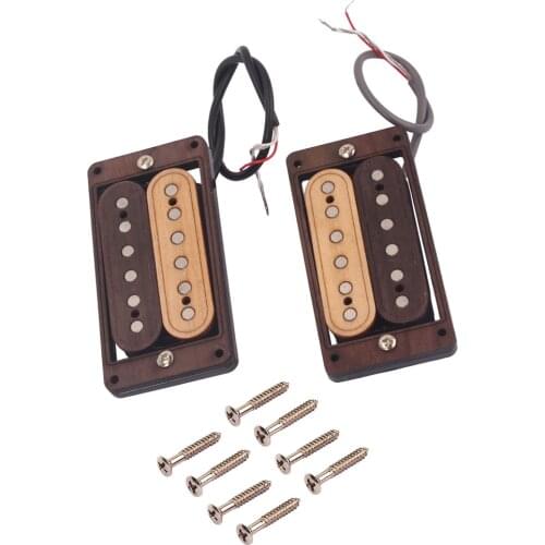 Hand Wound Maple Wood Bridge Neck Pickup Humbucker for Fender Style Guitar Instrument Accs