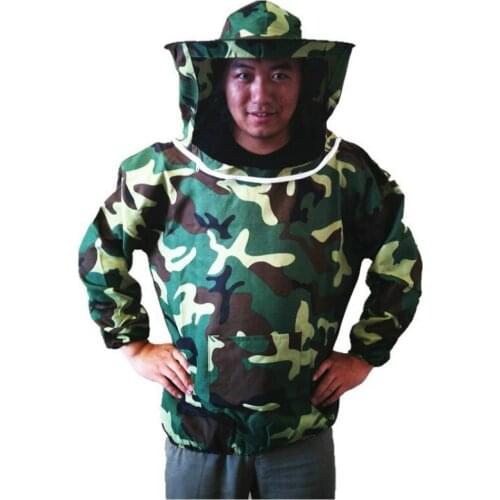 Half-length camouflage bee-proof clothing bee protective clothing one-piece clothing breathable bee clothing bee-proof cap