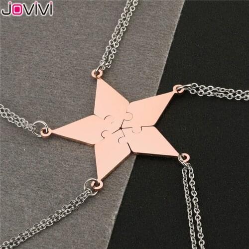 Jovivi Stainless Steel 5/6 Piece Best Friends BFF Necklaces Friendship Puzzle Piece Charm Pendant Necklace Jewelry Birthday Gift