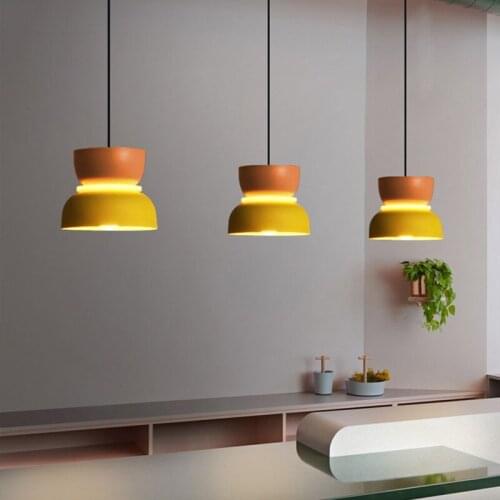 Creative Candy Color Bedroom Bedside Led Pendant Lamp Nordic Multicolor Restaurant Bar Cafe Decro Hanging Light Fixtures
