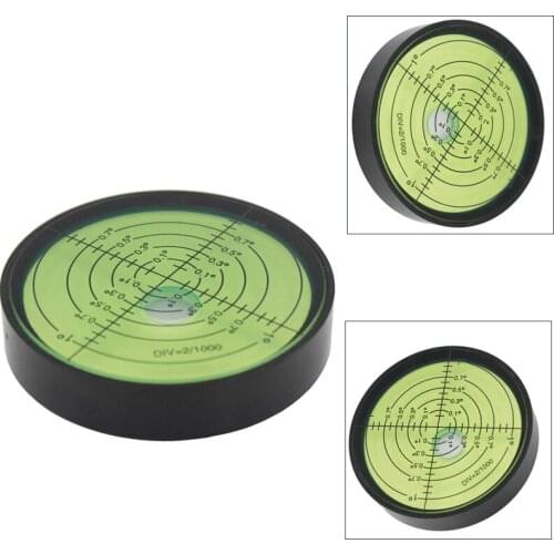 High Precision Metal Circular Level Bubble Spirit Level Bubble Green Diameter 60mm Height 12mm