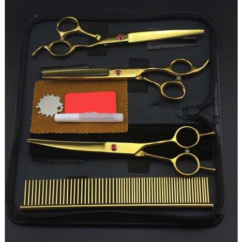 Professional Golden pet 7 inch shears dog grooming hair scissors set cutting barber comb thinning clipper hairdressing scissors