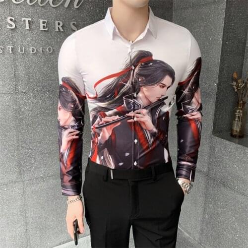 Fall 2020 New Mens Shirt Fashion Dress Deluxe Printed Shirt is suitable for all mens long-sleeved casual shirts