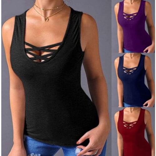New Women Fashion Vest Sleeveless Blouse Ladies Solid Color Tank Tops Casual Graphic Tee Female Casual Summer Tops T-Shirts