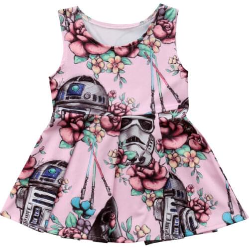 Newborn Kids Baby Girls Cute Cartoon Sleeveless Party Pageant Tutu Dress Sundress Clothes