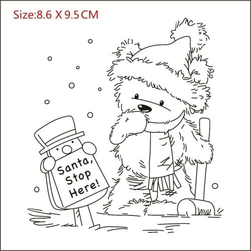 Bear A snowman Transparent Silicone Rubber Stamp and metal die Sheet Cling Scrapbooking DIY Cute Pattern Photo Album Stamp