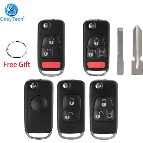 OkeyTech Flip Folding Remote Key Case Shell For Mercedes SLK E113 A C E S W168 W202 W203 W124 B200 A160 Replacement Fob For Benz