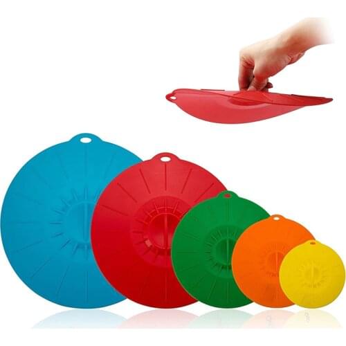 5PCS/set Silicone Bowl Lids Food Storage Cover Suction Seal Covers For Pot Microwave Food Cover Stopper Kitchen Wares