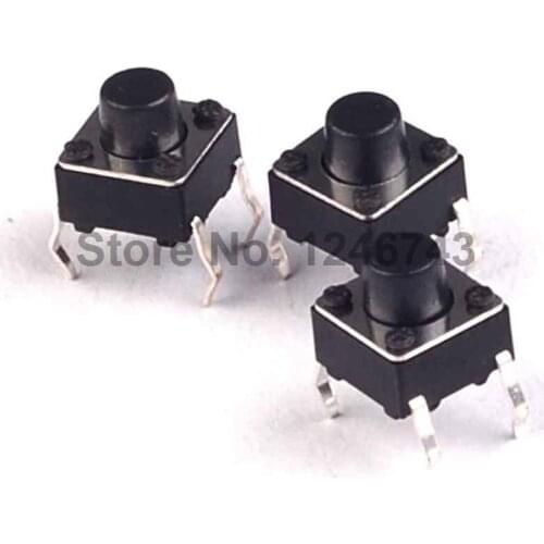 50PCS Tactile Push Button Switch Momentary Tact 6x6x6mm DIP 6*6*6mm 6mm*6mm*6mm