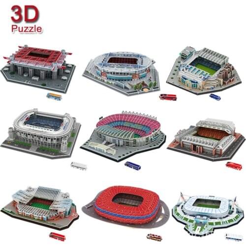 Three-dimensional jigsaw puzzle football field building five major league 3d puzzle puzzle assembling toy