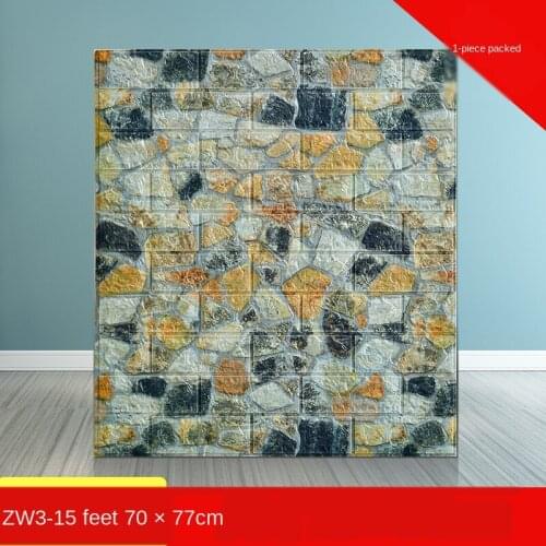 Vintage 3D Brick Stripes Wall Panel Stickers Waterproof Foam Border Decals Living Room Bedroom Home Decor Wood Wallpapers