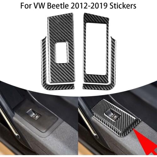 Carbon fiber car interior, glass lift panel trim, suitable For VW Beetle 2012-2019 stickers