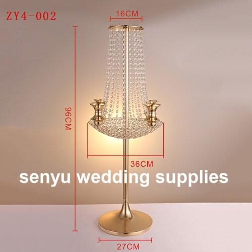 Tall Silver Metal Candelabra Chandelier Votive Candle Holder Wedding Centerpiece - With Acrylic Chains and