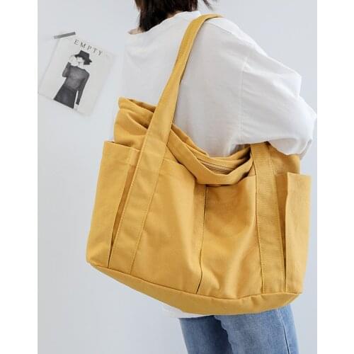Ladies Totes Shoulder Bag Women Cotton Shopping Women Eco Reusable Shopper Bags Canvas messenger Bag
