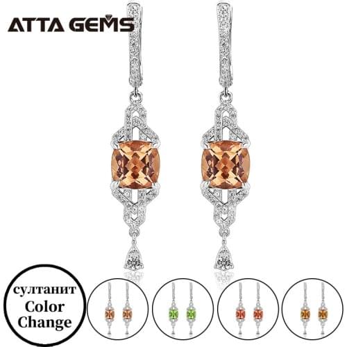 Zultanite Меняющий цвет камень Clip Earrings for Women Genuine 925 Sterling Silver Oval 6x8 Rhodium earrings for Engagement