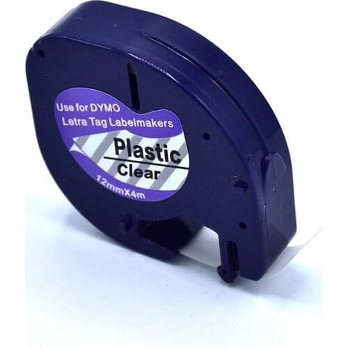 10pcs/lot Dymo letratag black on clear 12267 dymo LT 12267 label tape