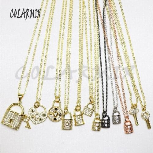 10 Pcs tiny charm necklace zircon jewelry multi choose Free combination necklace charm necklace trendy jewelry for women 51029