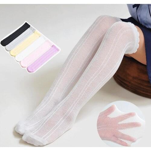 3pcs/bag (color Optional) Spring Summer New Childrens Socks Bubble Mouth Mesh Socks Solid Color Thin Stockings Mosquito Socks