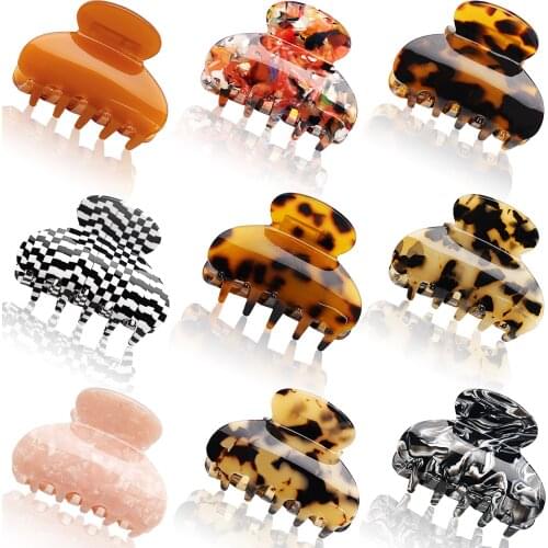 3PCS Hair Claw Banana Clips Tortoise Barrettes Celluloid French Design Hair Clips celluloid Leopard print Large Fashion Accessor