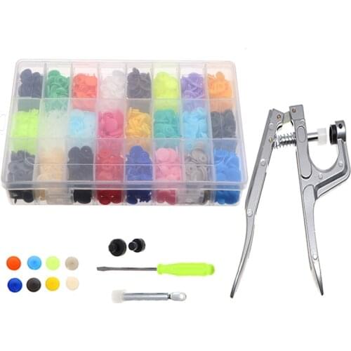 360 Sets of Boxed Plastic Color Buttons 24 Colors Each 15 Sets of Button Resin Snap Buttons + Installation Tool Kit