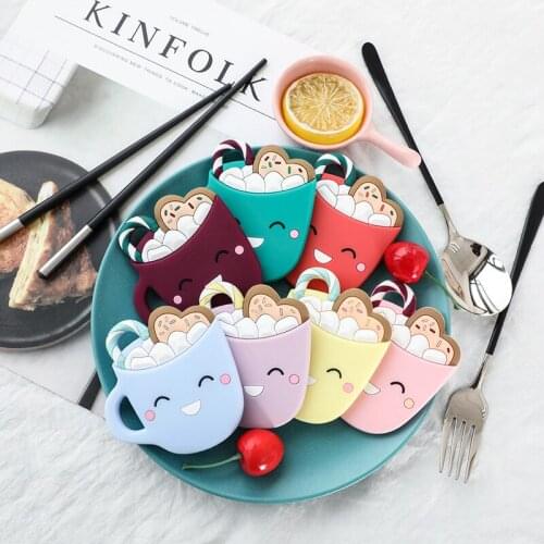 5/10PC Baby Teether Silicone Beads Smile Cups BPA Free Food Grade Pandent Pacifier Chain Nursing Necklace Children Goods Toys