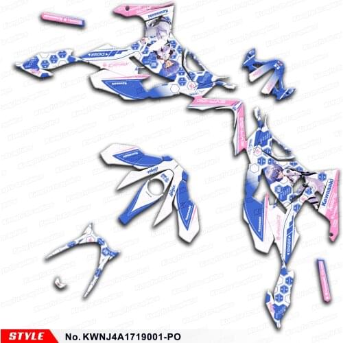 Aftermarket Sport Bike Graphics Custom Sticker Kit for Ninja 250 400 ABS 2017 2018 2019 2020 2021, Style No.KWNJ4A1719001-PO