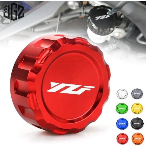 Motorcycle CNC Aluminum Rear Brake Fluid Tank Reservoir Cap Oil Tank Cover for Yamaha YZF R1 R3 R6 R15 2015 - 2018 Accessories