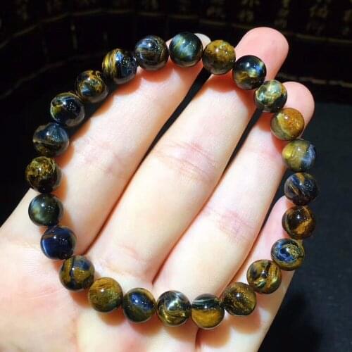 Genuine Natural Yellow Fire Pietersite Round Beads Bracelet 8mm Powerful Stretch Crystal Bracelet Women Men AAAA Certificate