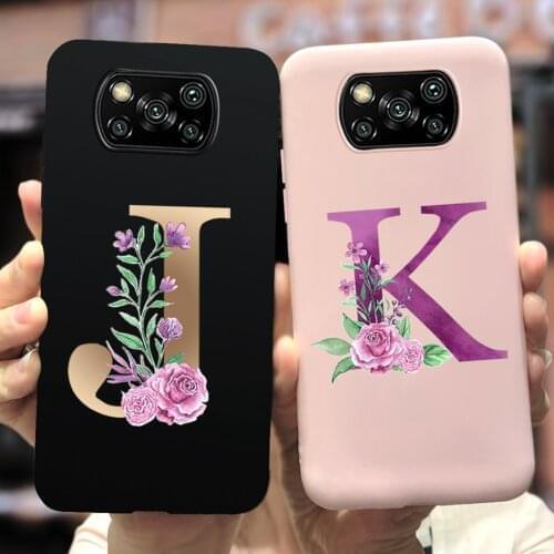 For Xiaomi Poco X3 NFC F3 M3 Case Cute Letters Back Cover Soft TPU Phone Cases For Xiaomi PocoX3 Pro NFC Poco F3 M3 Coque Bumper