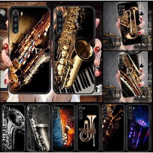 Music jazz Phone case For Xiaomi Redmi Note 7 7A 8 8T 9 9A 9S 10 K30 Pro Ultra black soft waterproof painting Etui 3D shell