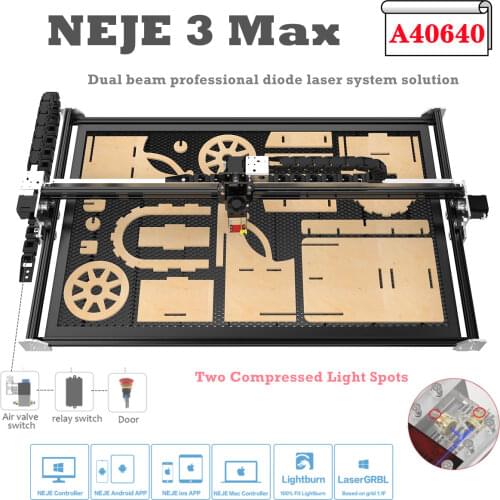 NEJE Master 2 Max 40W CNC Professional High Power Laser Cutting Machine Engraving Machine Lightburn - Bluetooth - App Control