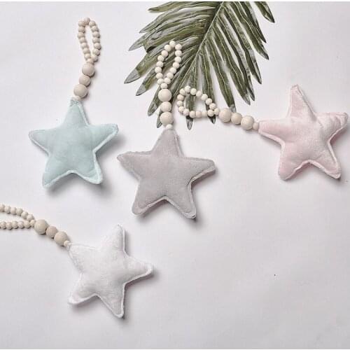 Kids Room Decoration Wall Hanging Nordic Style Dream Catcher Girls Baby Tents Decorative Wooden Beads Moon Star Heart Ornaments