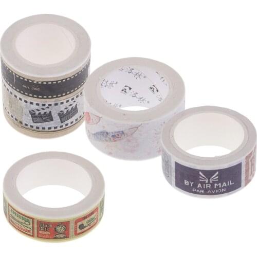 Decorative Washi Masking Tape Paper Masking Tapes Japanese Washi Tape DIY Scrapbooking Sticker, Card, Diary, Journals, 4 Styles
