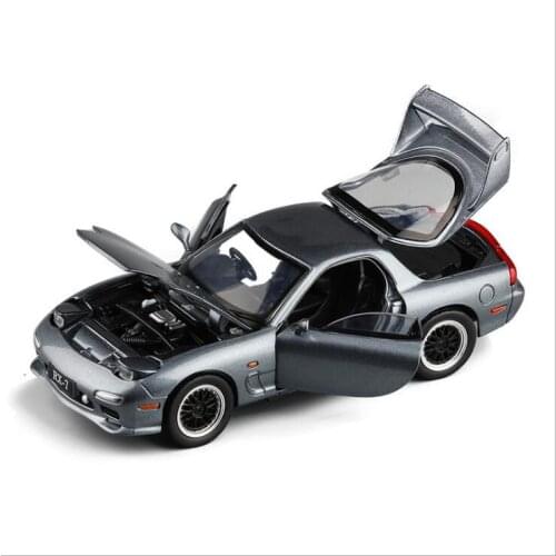 Boy toy Die-casts car model with sound light Vehicle gift for children 1:32 business van Mazda FD RX7 Sports Car