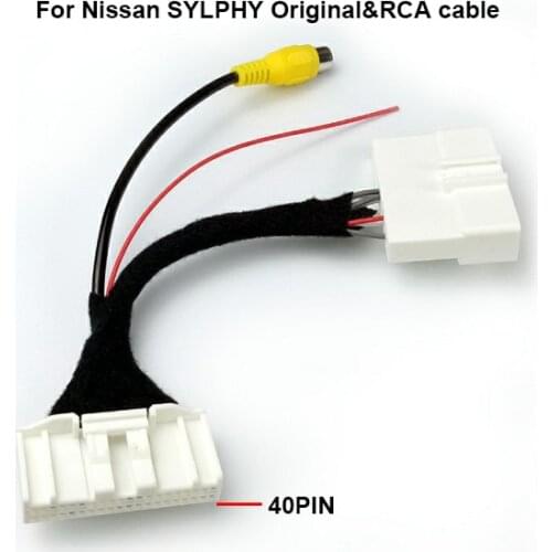 Car Rear View Camera RCA Video Convert Cable Camera Connection Adapter For Nissan Qashqai Tiida Sunny X-Trail Treeano 2016