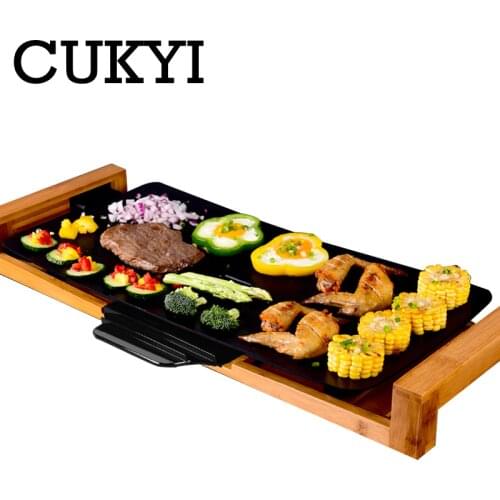 CUKYI Korean ceramic electric oven barbecue large no fume non stick pan hotplate household indoor grill 2100w Rapid heating