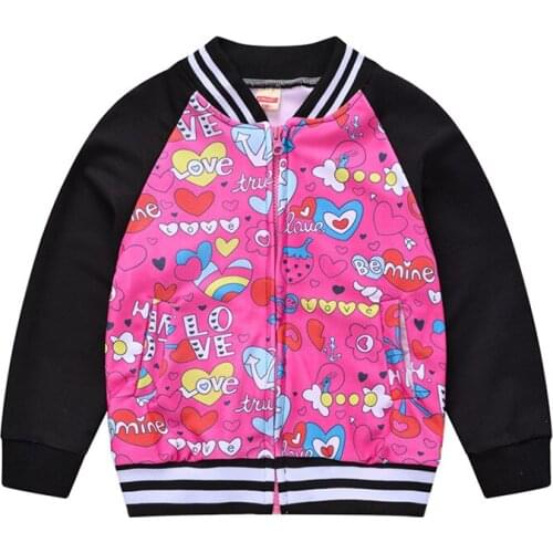 Hot Selling 2020 Autumn Winter Fashion Colorblock Coats Cartoon Print Coat For Girls Boys Jacket Children Coats Unisex 2-6 Years