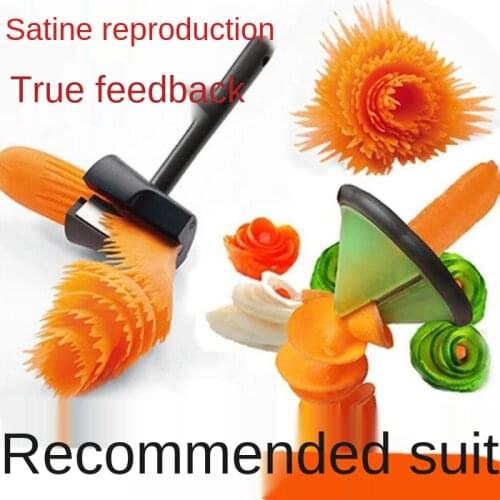 Stainless Steel Salad Curler Set Carrot and Cucumber Carving Knife Spiral Curling Grater Slicing Knife